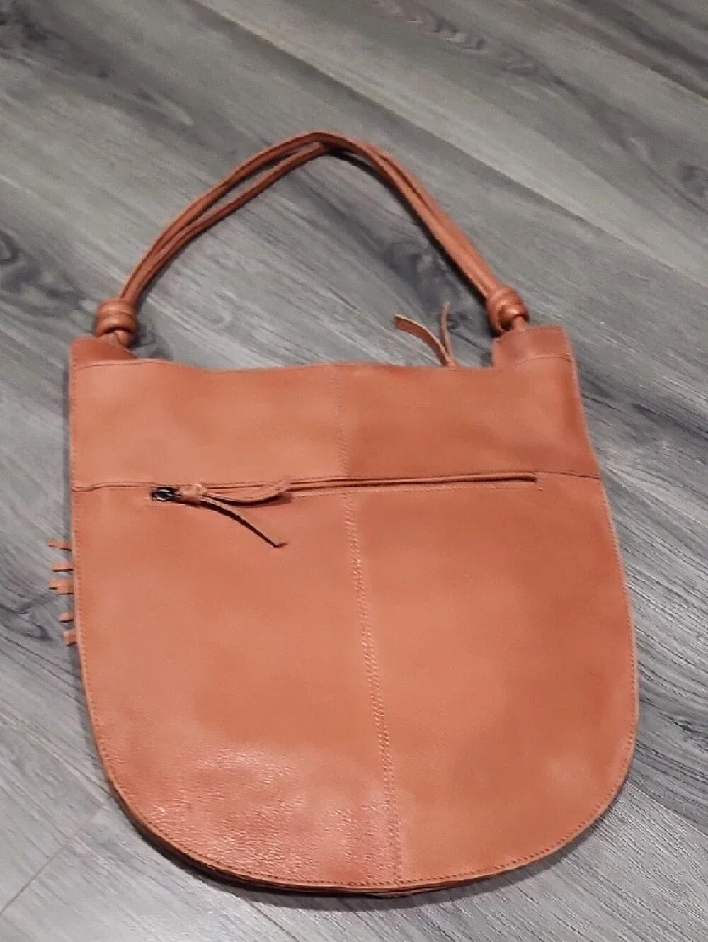Paul & Taylor NWOT Whiskey Cognac Leather Hobo Bag with Tassel